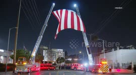 USA: Boyle Heights Procession for Fallen Los Angeles County Firefighter Part 3
