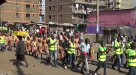 Slum children in Kenya hold procession to mark Day of African Child