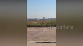 Plane lands on its nose at airport after landing gear fails to deploy