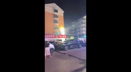 Electrical transformer explodes like fireworks on building in China