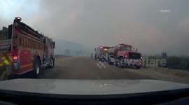 USA: Los Angeles County Post Fire Brush Fire Burn Scar Driving Dash Cam