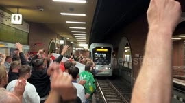 England fans barred from train as Serbian fans guarded by police