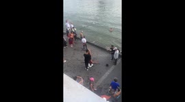 Elderly man spins on his head like a breakdancer