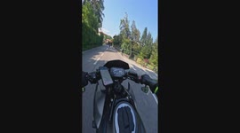 Motorcycle Rider Takes It A Bit Too Wide