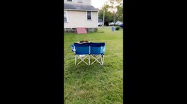 Frisbee Flies Into the Fire