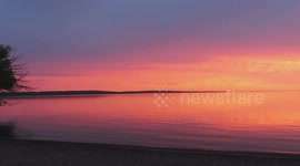 Zen moment of the day beautiful Lake Superior sunrise in Ashland