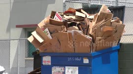 GARBAGE FULL of Cardboards!!! Absolutely, Overspill!!!