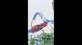 Thrilling roller coaster in SW China's Chongqing