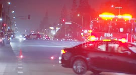 USA: Engine Flies Out of Car in Multi-Vehicle Crash With Witness Interview in Canoga Park