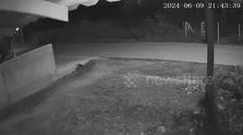 Creepy moment pedestrian appears to disappear into thin air
