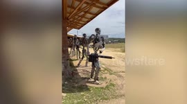 War museum terminators made from recycled junk