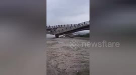 Newly constructed bridge over Bakra river in Bihar's Araria collapses in Northern India