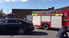 Fire engines arrive at Old Trafford after Man Utd match abandoned