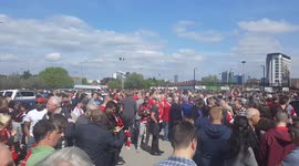 Panic outside Old Trafford after evacuation