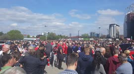 Panic outside Old Trafford after evacuation