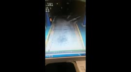 CCTV CAR PARK ESSEX Driver takes out the Ticket Machine