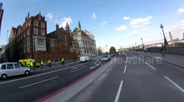 LTDA taxi driving on Blackfriars Cycle Superhighway