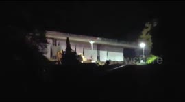 Footage of a UK bridge being demolished