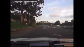 Drunk driver almost takes out emergency vehicle