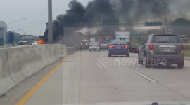 Truck fire near Newark Airport, NJ  today