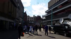 Crowds gather near clock tower for LCFC parade