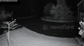 Meteor lights up Vermont landscape at night