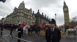 The Queen on her way to the State Opening of Parliament