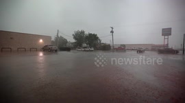 An eerie drive through a tornado-warned storm