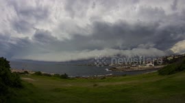 DUPLICATE Amazing footage of storm clouds rolling across a beach in Sydney, Australia