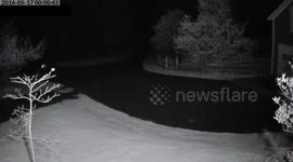 Meteor lights up Vermont landscape at night