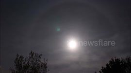 Lunar halo appears over Donegal in Ireland