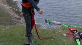Slack lining record attempt UK