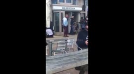 Louis Van Gaal lookalike dances hilariously in Brighton, UK