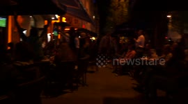 Fans celebrating on Munichs Leopoldstrasse