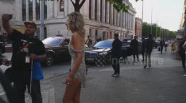 Lady Victoria Hervey  arrives at  the V and A summer party
