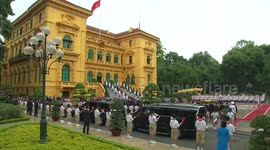 Vietnam: Official Welcoming Ceremony for Vladimir Putin by President of Vietnam Held at Presidential Palace Square