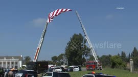 USA: Covina Procession of LA County Firefighter Andrew Pontious to Covina