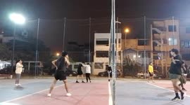 Volleyball defensive play backfires: Player kicks ball, hits teammate in face