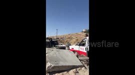 Israeli soldiers appear to block ambulance carrying injured patient to hospital in West Bank