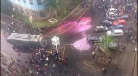 Kenyan police deploy pink-dyed water cannons on protestors in Nairobi