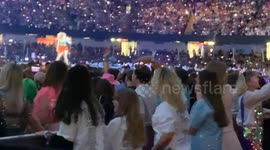 Saltburn star Rosamund Pike spotted 'shaking it off' at Taylor Swift gig in Cardiff