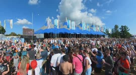 Euro 2024: Fans react to England's goal against Denmark at Isle of Wight Festival