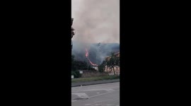Wildfire ravages Camaldoli Hill, Soccavo, Naples