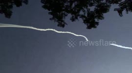Starlink launch lights up California night sky