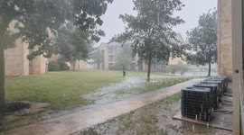 Rain Showers From Tropical Storm Alberto Fall Inland Over South Texas Between Corpus Christi and San Antonio