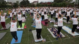 Dozens take part in stretches in Nepal on International Yoga Day
