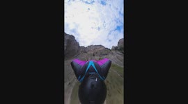 Wingsuit flight down a Swiss mountain