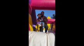 Father and child slide mishap in Valparaíso