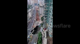 Huge sinkhole opens up as road collapse near under-construction metro station in China