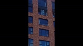 In London somebody has a message to the public about living conditions in his flat